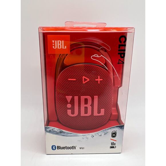 JBL Clip 4 Portable Bluetooth Speaker Red NEW - Picture 10 of 12